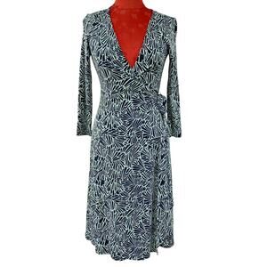 BCBGMaxazria true wrap dress size XS stretch BLACK & MINT GREEN career casual